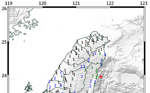 花蓮又搖了！5.2規模有感地震 氣象署：市區最大震度達4級