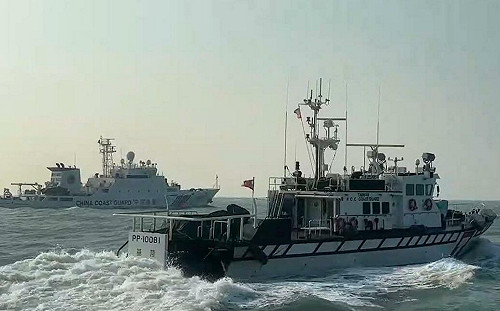 4中國海警船2度侵擾金門限制水域 海巡署巡防艇近迫拒止