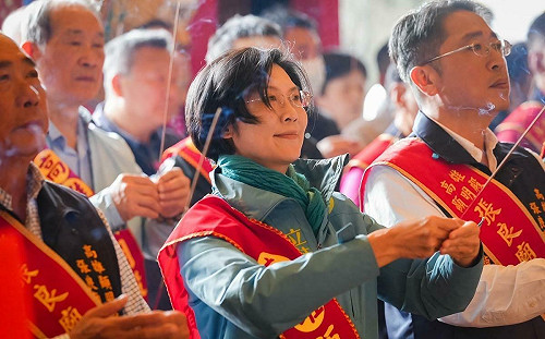 大年初五參拜張良廟  林岱樺提出高雄致富策略