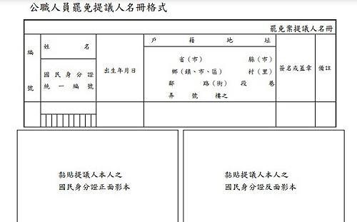 【更新】中選會配合修正罷免需附身分證影本作業辦法、名冊格式 收54罷免立委提案