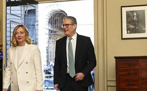 英相施凱爾與義總理梅洛尼會談 重申歐美團結重要性