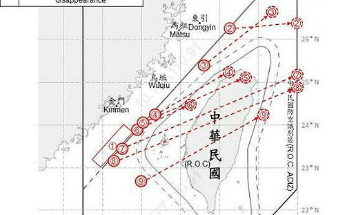 中共8機艦台海周邊活動 8顆空飄氣球擾台