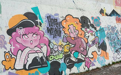 一起去塗鴉!新店溪堤防防洪外牆「合法塗鴉專區」成創作聖地