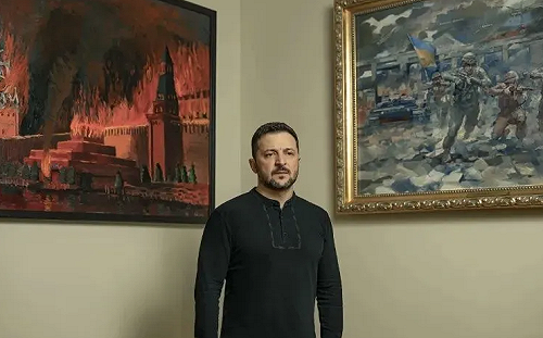 最愛「克里姆林宮陷火海圖」! 澤連斯基這3幅畫引熱議 俄回嗆:精神病院