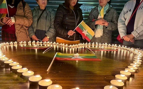 緬甸強震重創家園 在台僑胞中和點燈祈福  