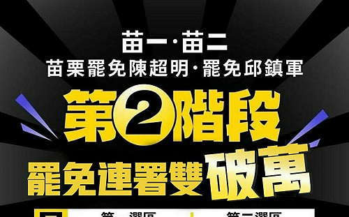 罷免陳超明、邱鎮軍二階「雙雙破萬」罷團：苗栗、花蓮跨山合作正式啟動