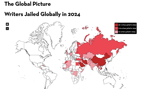 北京箝制言論自由 中國關押最多作家 