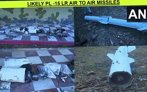 （影）印度公布「戰利品」！巴基斯坦「哈塔夫-1」導彈、中國製「PL-15E」殘骸