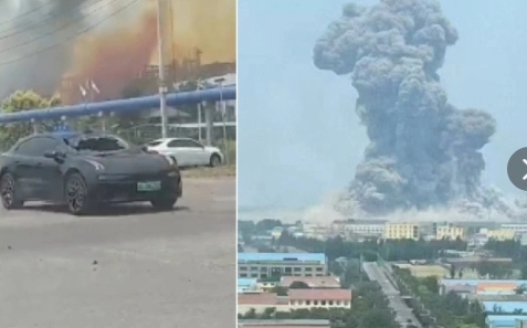 (影) 山東一化工車間爆炸! 蕈狀雲直竄天際  一公里外飯店窗戶被震碎