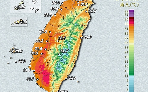 熱爆！氣象署發高溫特報 高雄飆38.5度