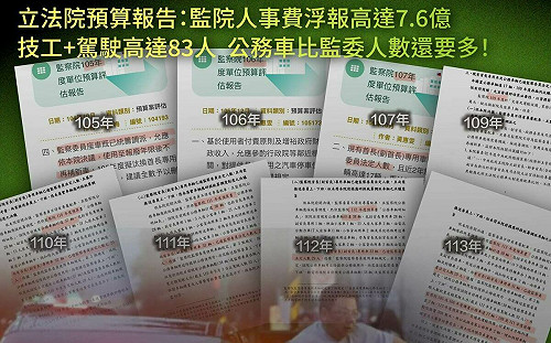 揭監院去年編308萬汰舊車輛  民眾黨團譏:監委大人究竟多愛坐公務車?