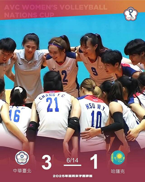 亞洲女排國家盃 台灣逆轉勝哈薩克獲得季軍