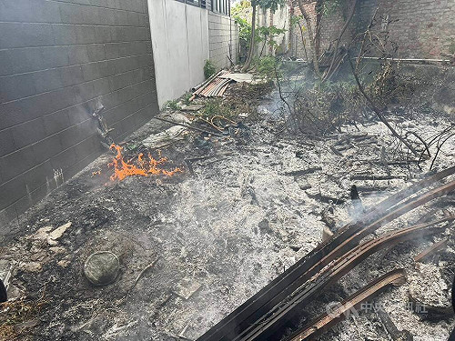 台中大甲空地廢棄物火警撲滅  2人送醫