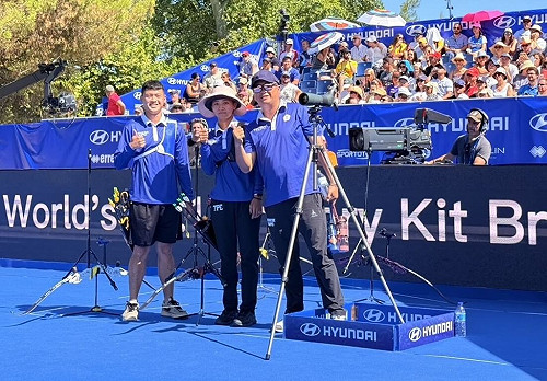 湯智鈞邱意晴加射過關  射箭世界盃反曲弓混雙奪銅