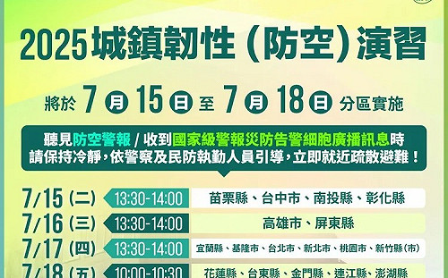 今起4天城鎮韌性演習時間一次看! 卓榮泰宣布4縣市配合救災不實施