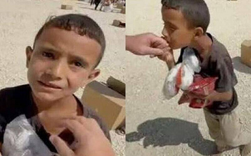 以色列遭控犯下冷血暴行!加薩男童領完食物吻軍人手道謝竟遭射殺