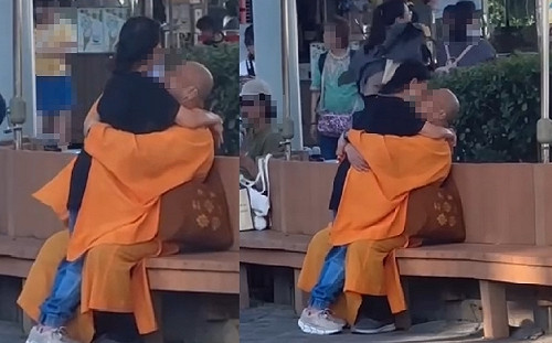 (影)僧服男子兒童樂園熱吻！家長驚呆直呼傻眼