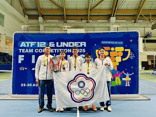 亞洲U12網球團體錦標賽　台灣擊敗中國奪冠