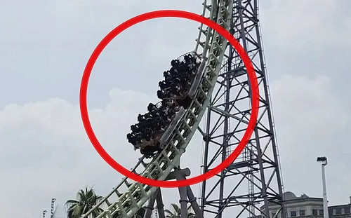 15人受困半空3分鐘！義大遊樂設施突停擺 驚險畫面曝光