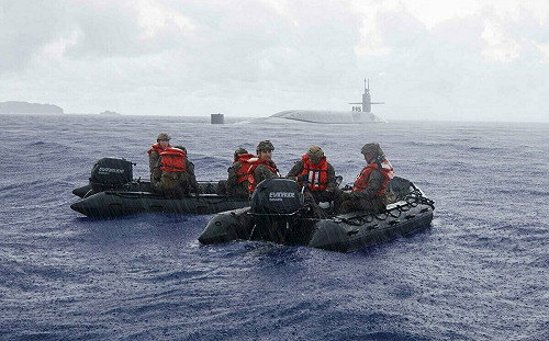 陸戰隊聯手潛艦隱蔽偵察  美第七艦隊罕見曝光作戰訓練