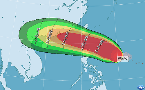中颱「樺加沙」威力增強!靠近台灣時達顛峰  氣象署:明海陸警齊發