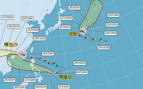 又有3颱!花東續防大量降雨 博羅依颱風最新路徑、對台影響看這裡