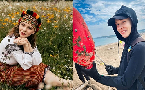 愛心無國界 ! 烏克蘭女網紅放棄連假旅遊 與台灣志工化身「鏟子超人」