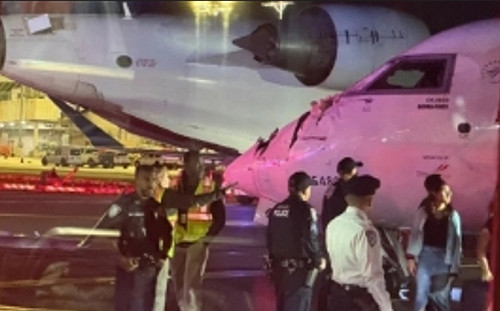 美飛航危機再現! 達美2客機在紐約機場碰撞 分別機鼻、機翼受損