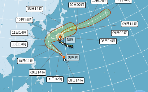 海面雙颱共舞!娜克莉颱風下午生成  國慶連假天氣一圖看