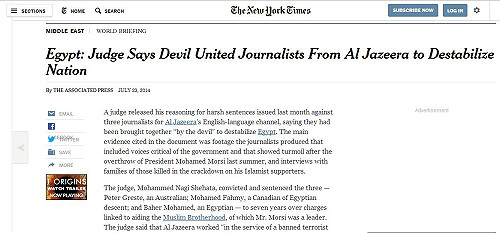 重判！埃及法官說記者與惡魔結盟顛覆國家
