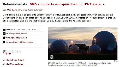 情報局監控盟邦使館？德將加強管制