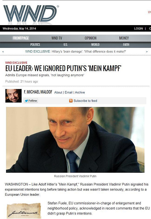 早想恢復歷史榮光  普亭被比為希特勒