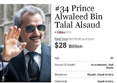 沙烏地王子高調行善  喊320億美元身家全捐