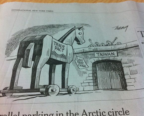 紐約時報的服貿漫畫與學運廣告