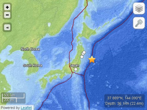 日本東北7.3強震 部分地區海嘯警報