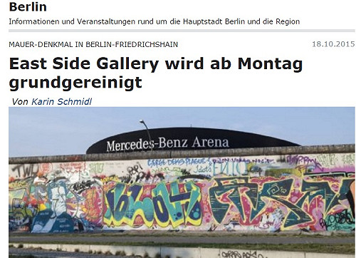 塗鴉太多毀損原作 柏林圍牆彩繪19日起清洗