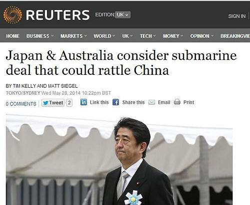 日本可能將潛艇出口給澳大利亞