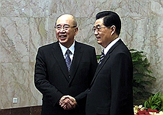 見胡錦濤  吳伯雄提兩岸「一國兩區」