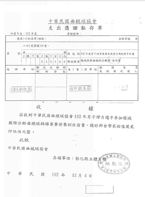 綠委揭露詐領公款  曲棍球教練恐嚇國手學生