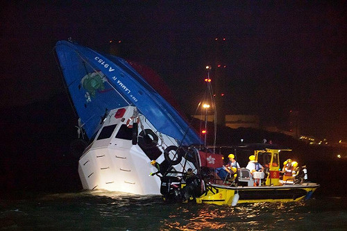 沉船慘劇至少37人亡  港府逮捕6船員