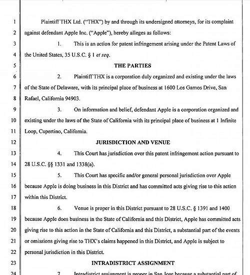 蘋果揚聲器技術涉侵權  THX提告