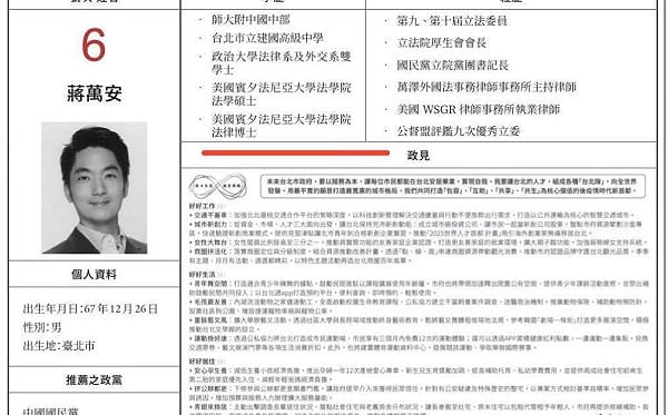 蔣萬安學歷標錯是游錫堃搞的？游回嗆：我躺著也中槍