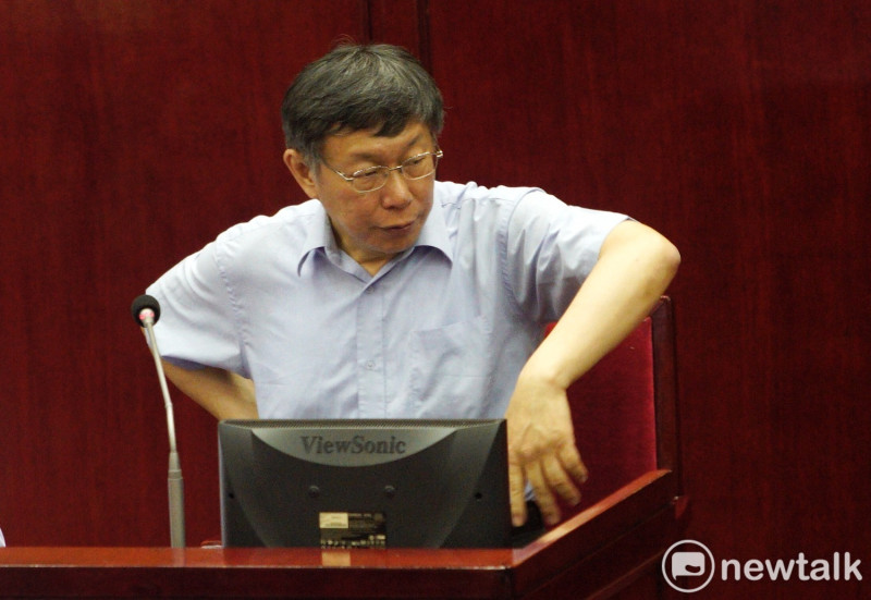 台北市長柯文哲今天在台北市議會備詢。   圖：張良一/攝