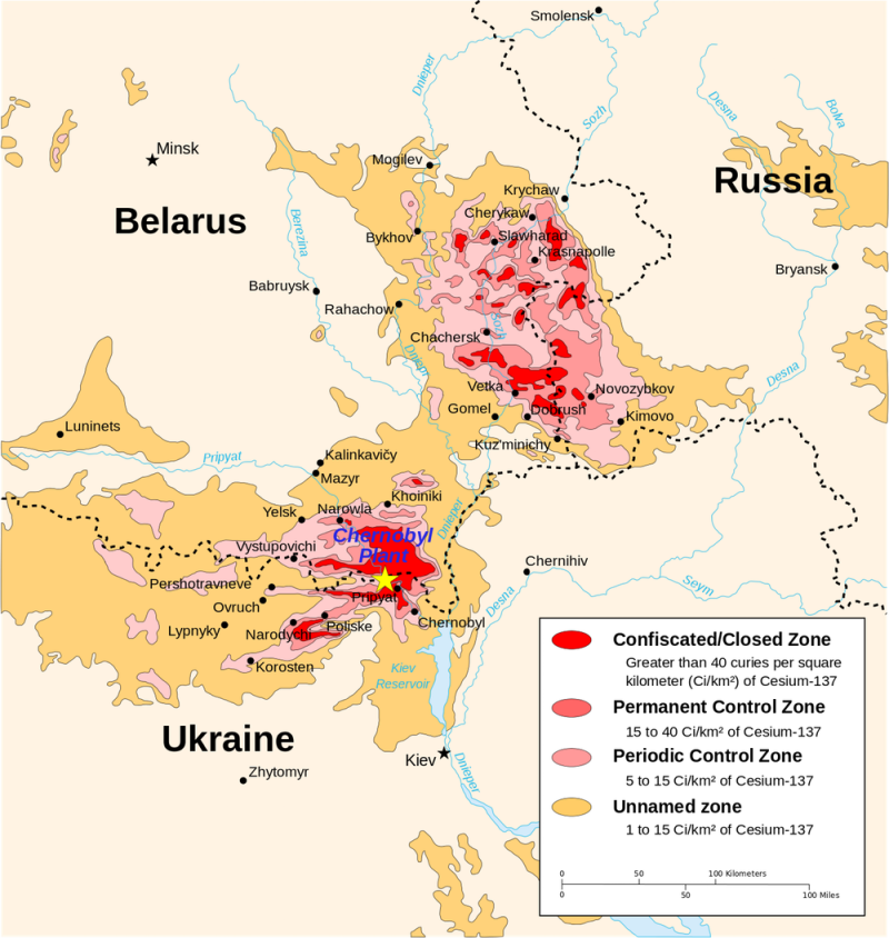 核爆禁閉區大多位於白俄羅斯境內。