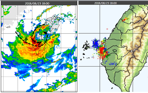 氣象專家吳德榮提到，「降雨強度大」、「降雨時間長」是這一次熱低壓引發淹水災情的兩大關鍵。   圖：翻攝氣象應用推廣基金會