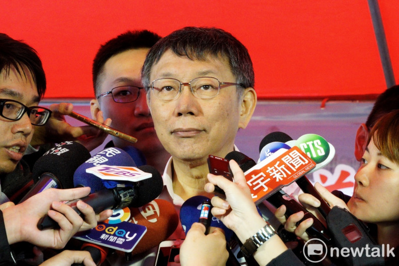 台北市長柯文哲出席華中橋增設匝道通車典禮。   圖：張良一 / 攝