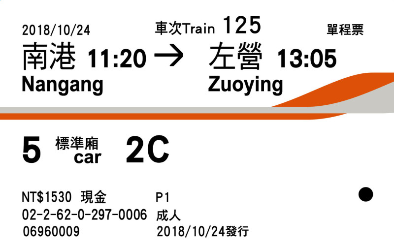 高鐵票首此改版，從橘色改為白色，資訊也更清楚。   圖：台灣高鐵公司/提供
