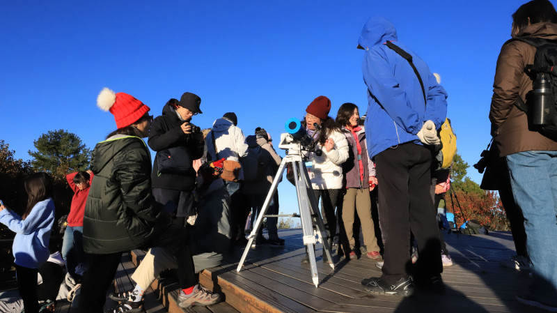 阿里山天文營可觀測太陽黑子。   圖：嘉義林區管理處/提供