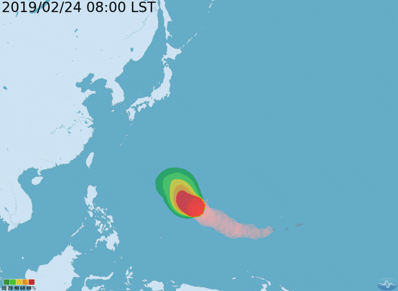 今年第2號颱風蝴蝶昨（23）日晚增強為強烈颱風！   圖：截自中央氣象局