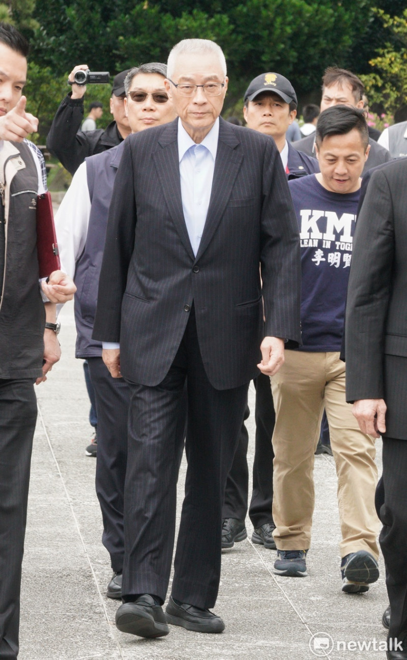 國民黨主席吳敦義出席蔣介石逝世紀念活動。   圖：張良一/攝